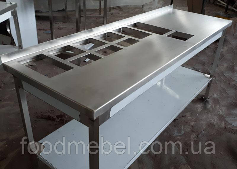 Стіл під гастроємкості з неіржавкої сталі для шаурми, фото 1