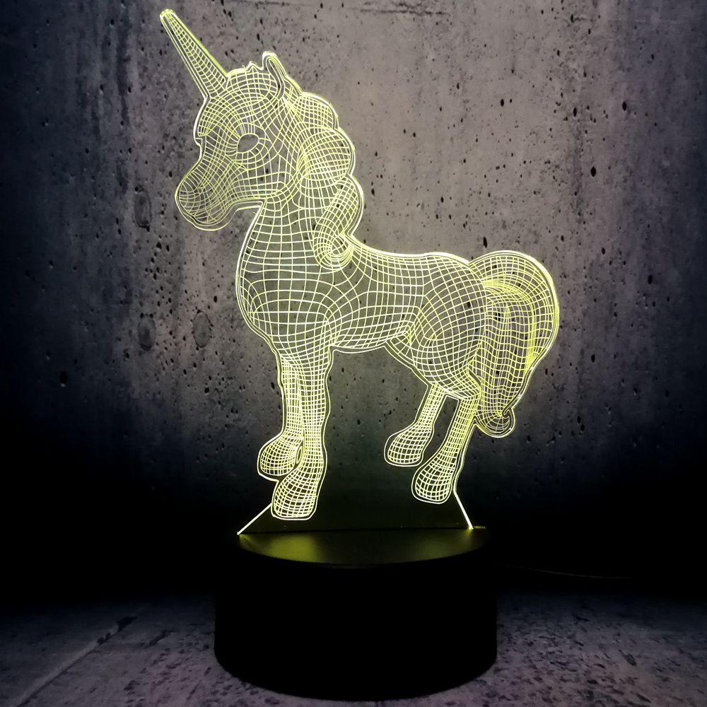 3D-світильник з пультом і акумулятором 3D Lamp Єдиноріг (LP-17832)