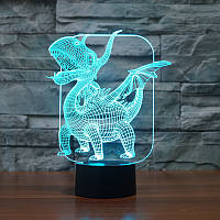 3D-світильник з пультом і акумулятором 3D Lamp Дракончик (LP-17826)