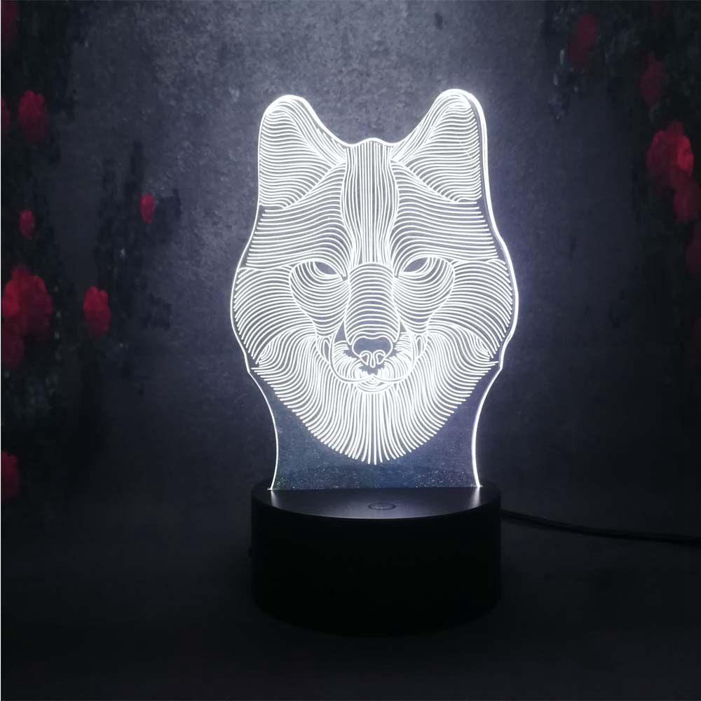 3D-світильник з пультом і акумулятором 3D Lamp Вовк (LP-17757), фото 1