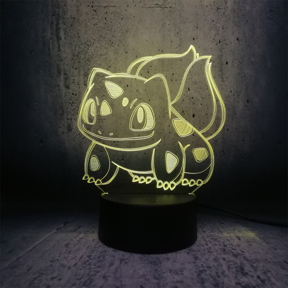 3D світильник з пультом і акумулятором 3D Lamp Бульбазавр (LP-17741)