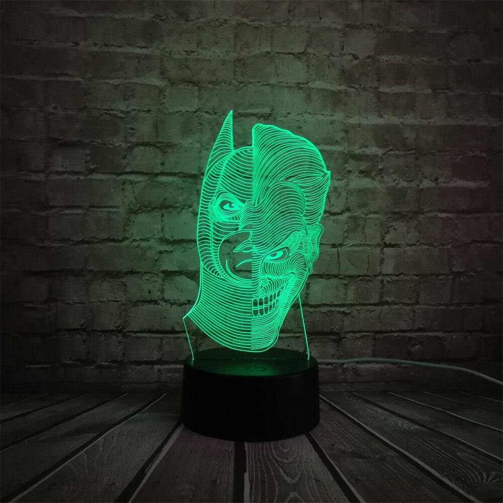 3D світильник з пультом і акумулятором 3D Lamp Бетмен і Джокер (LP-17733), фото 1