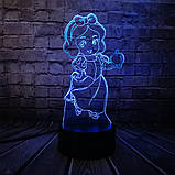 3D-світильник з пультом і акумулятором 3D Lamp Білосніжка (LP-17720), фото 3