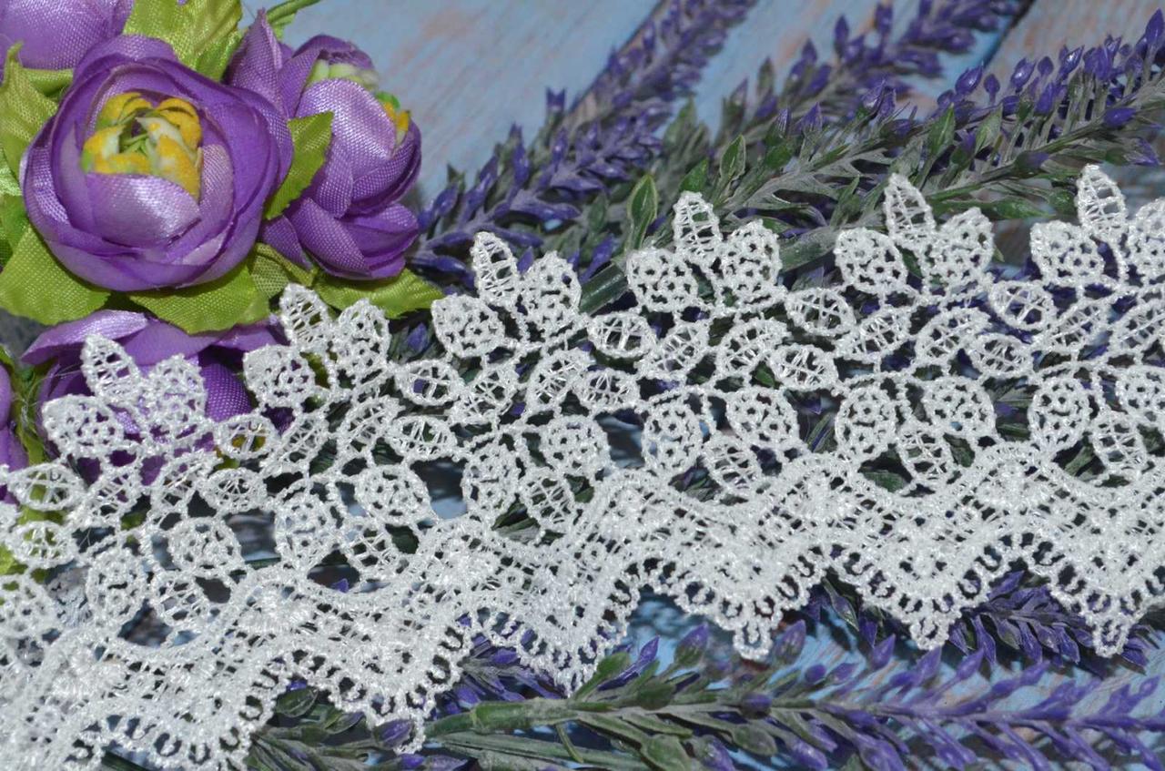 Ажурне мереживо макраме 7 см біле, фото 1