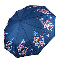 Женский зонт полуавтомат с орхидеями от TheBest-Flagman, синий, 0733-6