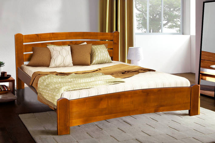 Ліжко двоспальне дерев'яне Софія Мікс меблі, колір горіх 180, фото 2
