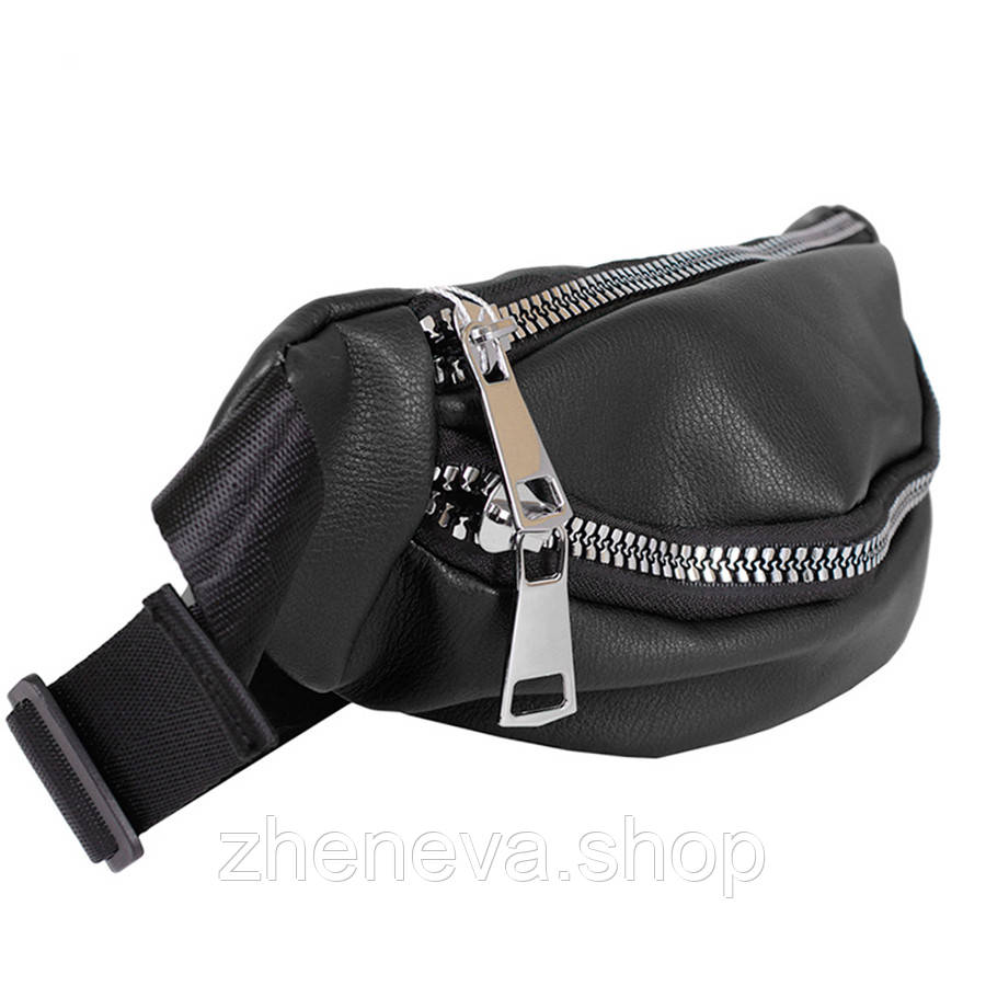 Сумка жіноча на плечовому поясі чорна, фото 1