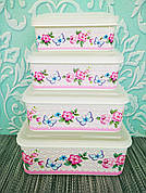 Набір лотків, лоточки, судочки, лоток, судок, контейнер для їжі 4шт | Лотки харчові