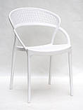Штабельована стілець пластик з підлокітниками Nelson (Нельсон), білий, фото 2