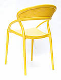 Штабельована стілець пластик з підлокітниками NELSON (Нельсон), жовтий, фото 4