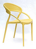 Штабельована стілець пластик з підлокітниками NELSON (Нельсон), жовтий, фото 2