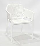 Стілець пластиковий для кафе з підлокітниками AMADO (Амадо), білий, фото 2