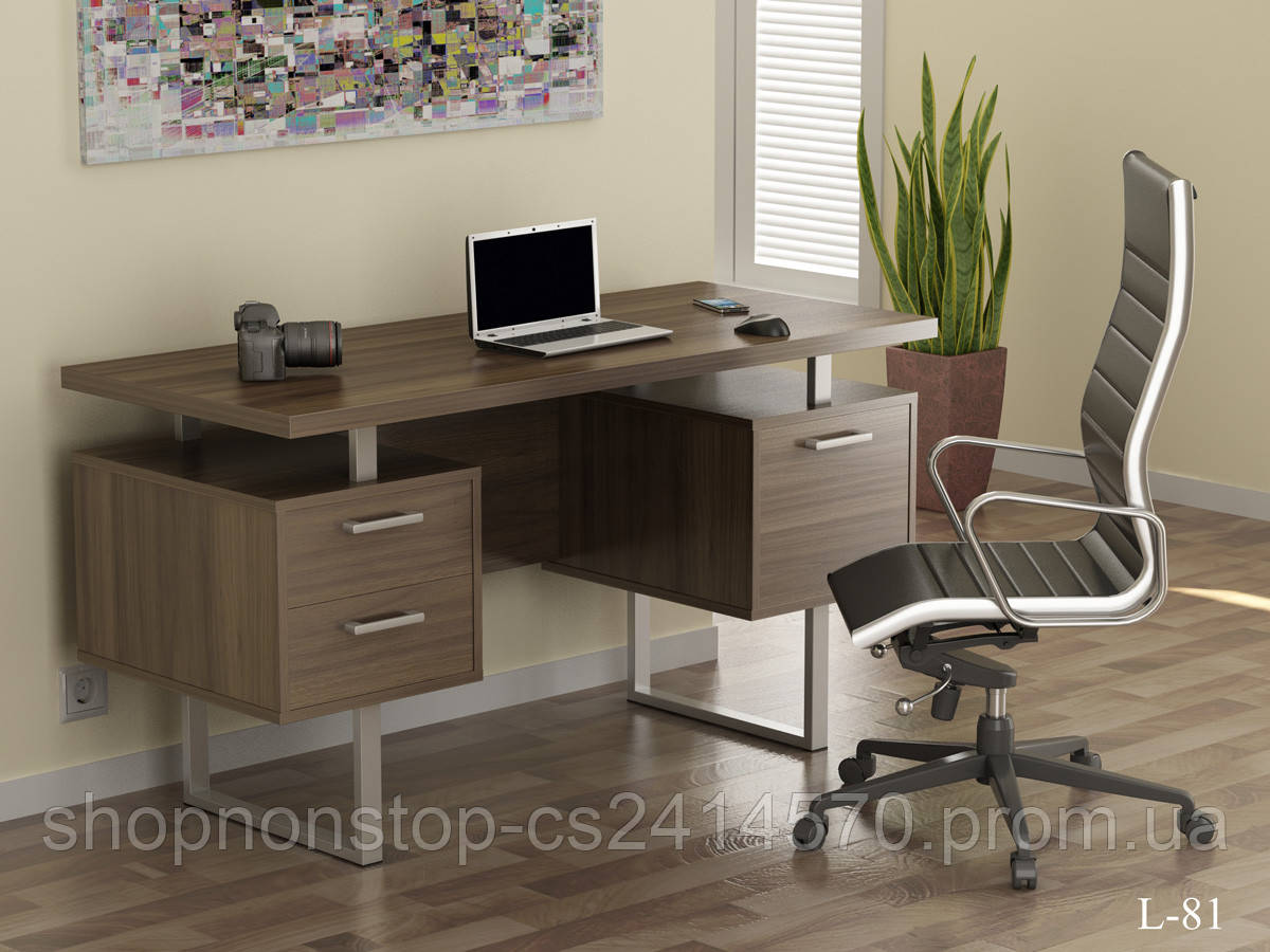 Комп'ютерно-письмовий стіл лофт L-81 New Ню Loft design Горіх Модена