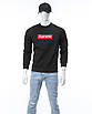 Світшот осінь-зима чорний SUPREME з червоним патчем, стрічка BLK L (Р) 20-542-003-002, фото 10