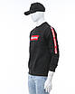 Світшот осінь-зима чорний SUPREME з червоним патчем, стрічка BLK L (Р) 20-542-003-002, фото 4