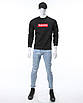 Світшот осінь-зима чорний SUPREME з червоним патчем, стрічка BLK L (Р) 20-542-003-002, фото 11