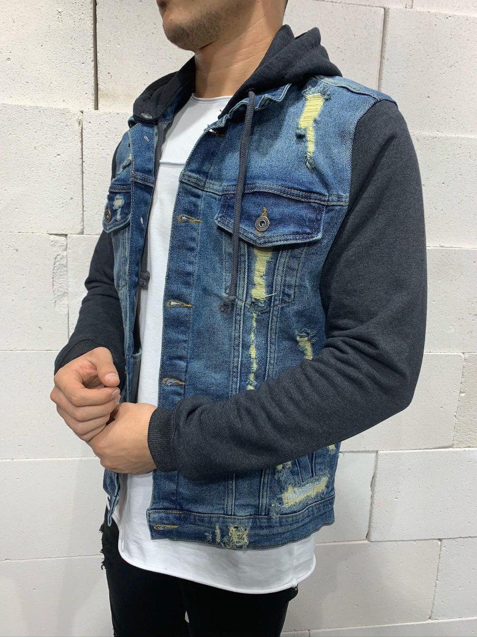 Купить Мужская джинсовка синяя с капюшоном 2Y Premium yy0037, цена 1295 ...