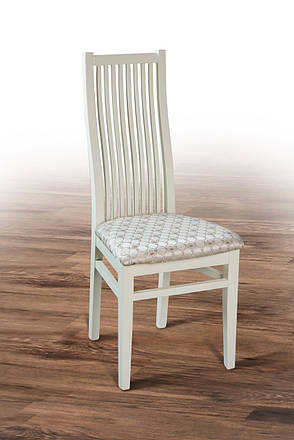 Стілець кухонний з високою спинкою і м'яким сидінням Міранда Мікс меблі, колір білий, фото 2