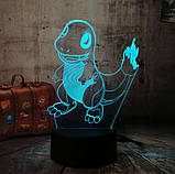 3D-світильник з пультом і акумулятором 3D Lamp Чармандер (LP-18169), фото 10