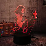 3D-світильник з пультом і акумулятором 3D Lamp Чармандер (LP-18169), фото 11