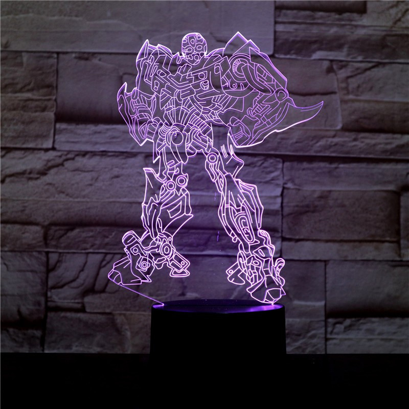 3D світильник з пультом і акумулятором 3D Lamp Трансформер Бамблбі (LP-18138)