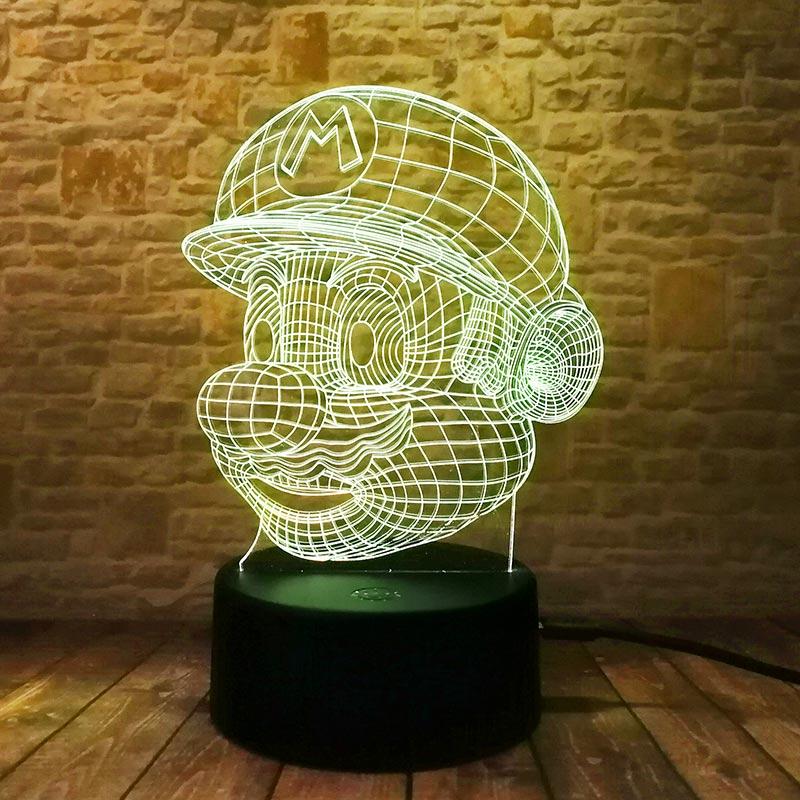 3D світильник з пультом і акумулятором 3D Lamp Супер Маріо (LP-18116), фото 1