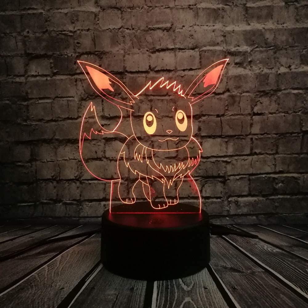 3D світильник з пультом і акумулятором 3D Lamp Покемон Іві (LP-18000)