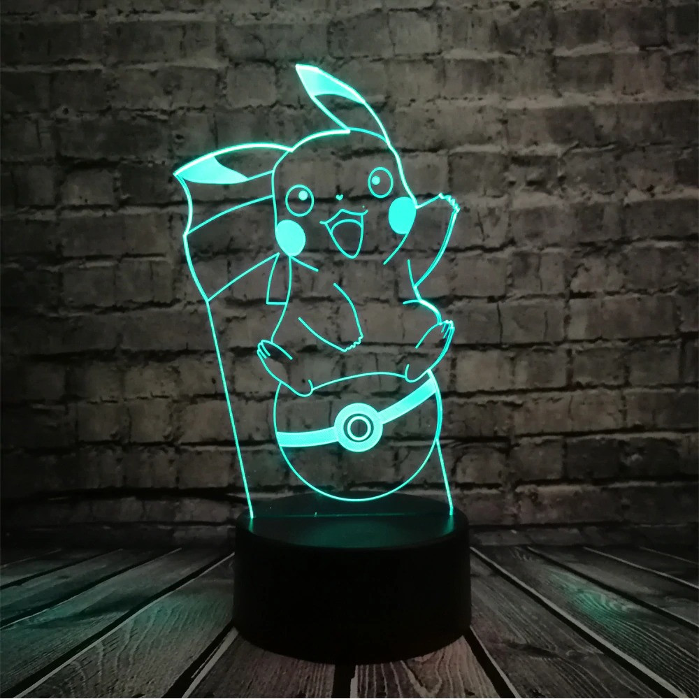 3D-світильник з пультом і акумулятором 3D Lamp Пікачу (LP-17984)