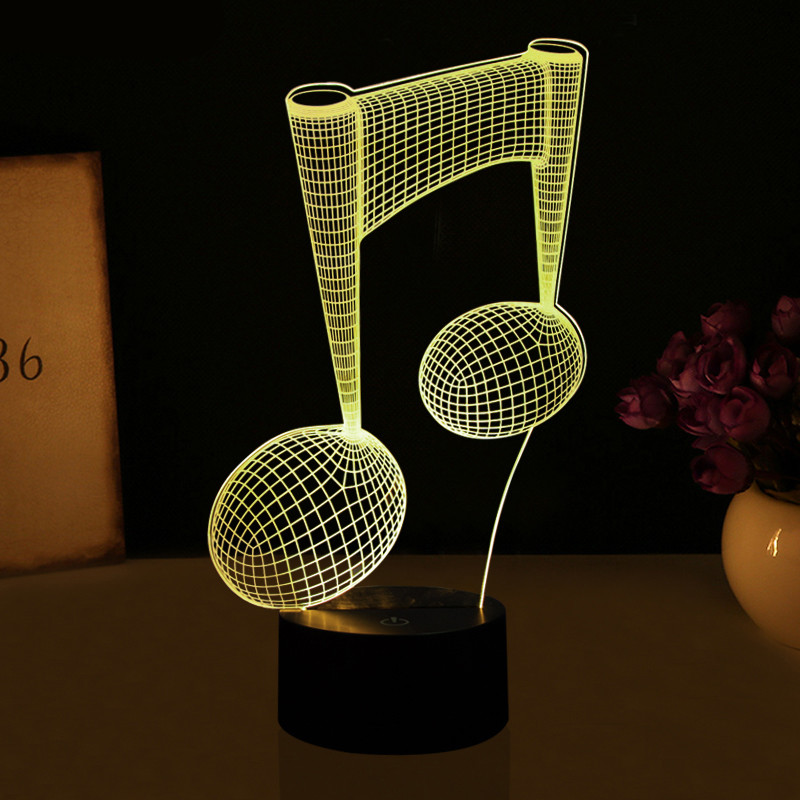 3D-світильник з пультом і акумулятором 3D Lamp Нота (LP-17968)