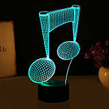 3D-світильник з пультом і акумулятором 3D Lamp Нота (LP-17968), фото 10