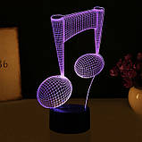 3D-світильник з пультом і акумулятором 3D Lamp Нота (LP-17968), фото 11