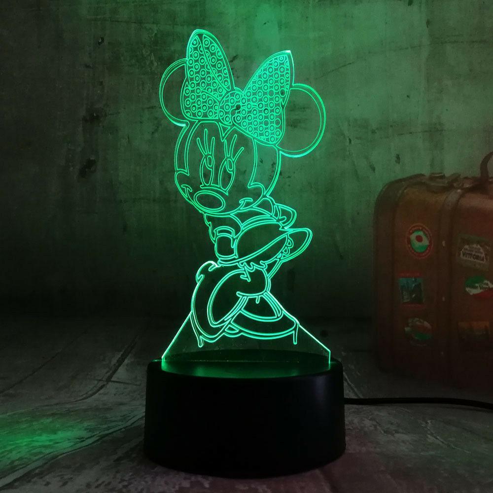 3D світильник з пультом і акумулятором 3D Lamp Міні Маус (LP-17950)
