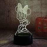 3D світильник з пультом і акумулятором 3D Lamp Міні Маус (LP-17950), фото 5