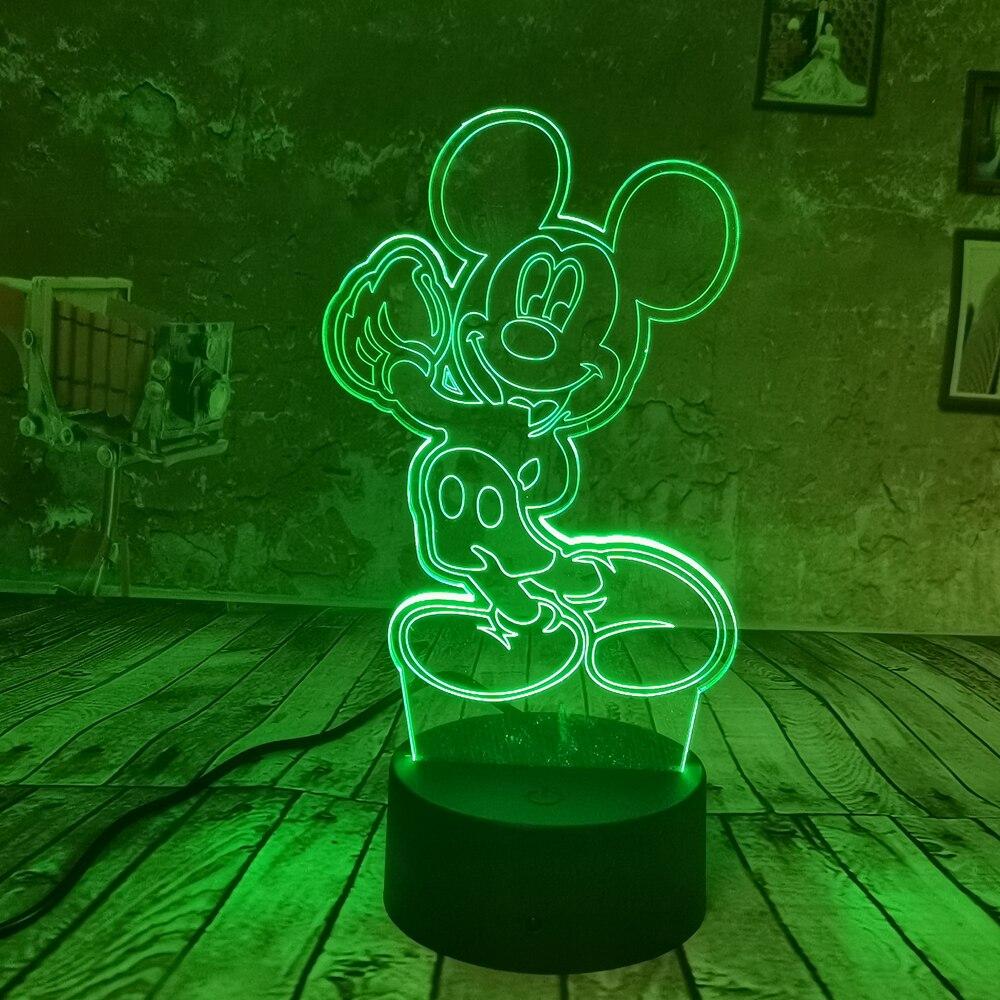3D світильник з пультом і акумулятором 3D Lamp Мікі Маус 2 (LP-17942)