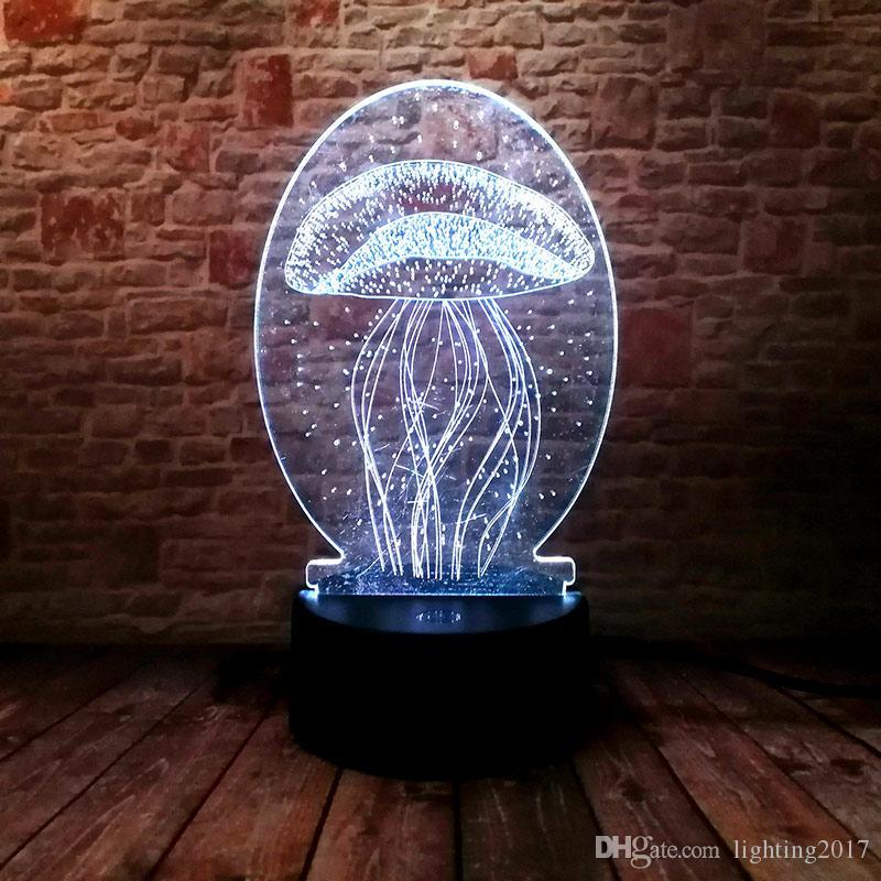 3D світильник з пультом і акумулятором 3D Lamp Медуза (LP-17927), фото 1