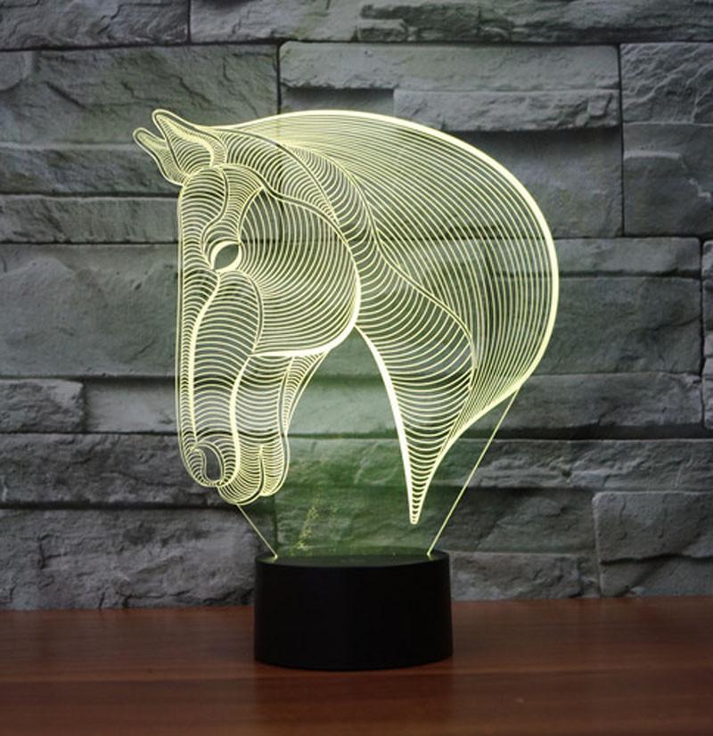 3D-світильник з пультом і акумулятором 3D Lamp Кінь (LP-17912)