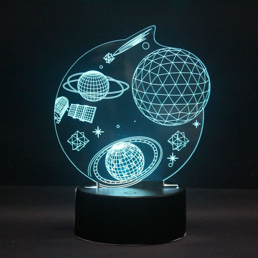 3D світильник з пультом і акумулятором 3D Lamp Космос (LP-17880), фото 1