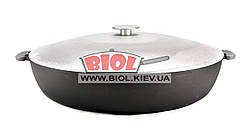 Чавунна жаровня 50 см з алюмінієвою кришкою БІОЛ 1750-1. Чавунний посуд