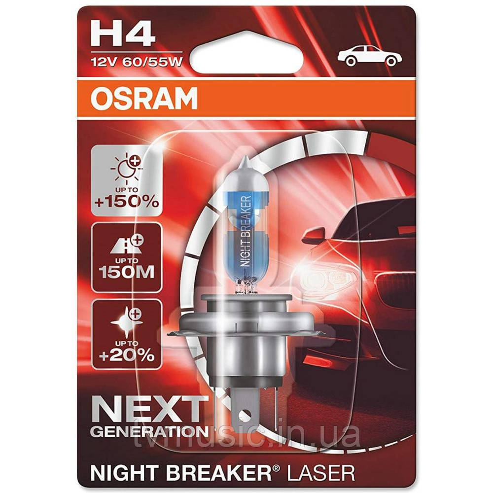 Галогенна лампа Osram Night Breaker Laser H4 12 V 60/55 W 64193NL-01B