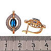 Сережки Xuping з медичного золота, сині фіаніти, позолота 18К + родій, 24426 (1), фото 3