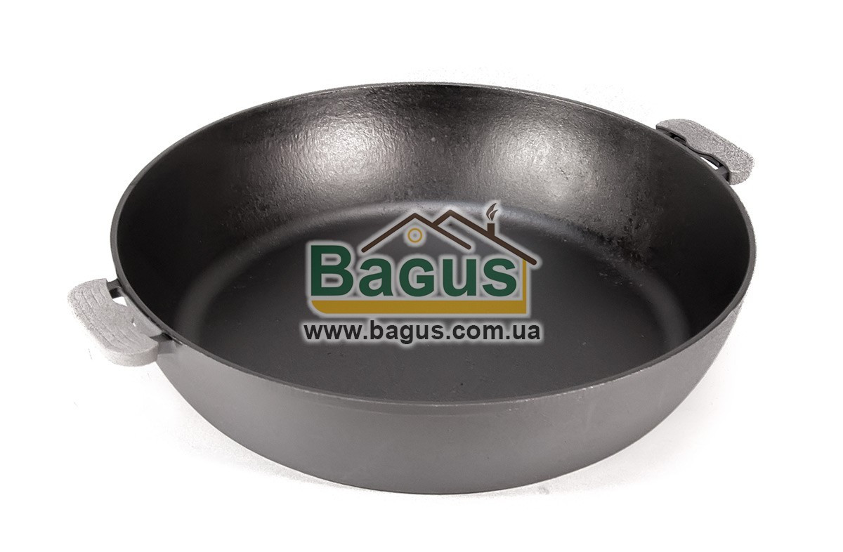 Жаровня чавунна 400х100 мм з литими ручками БІОЛ (Україна) 1740. Посуд чавунний