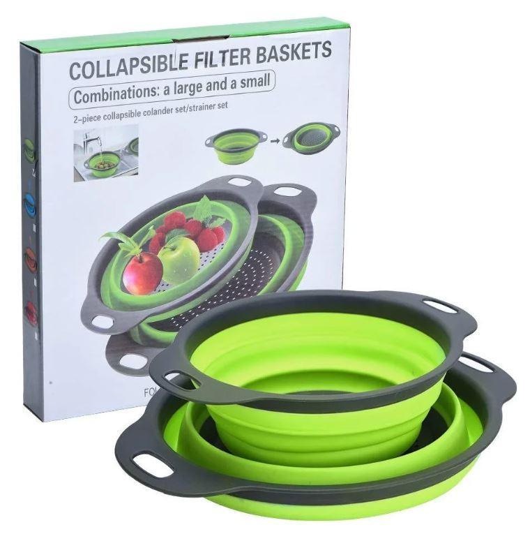 Друшляк силіконовий складаний Collapsible filter baskets 7105, 2 шт
