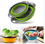 Друшляк силіконовий складаний Collapsible filter baskets 7105, 2 шт, фото 4