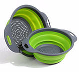 Друшляк силіконовий складаний Collapsible filter baskets 7105, 2 шт, фото 5
