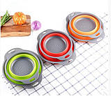 Друшляк силіконовий складаний Collapsible filter baskets 7105, 2 шт, фото 8