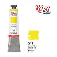 Краска масляная,511 Лимонная, 45мл, ROSA Studio