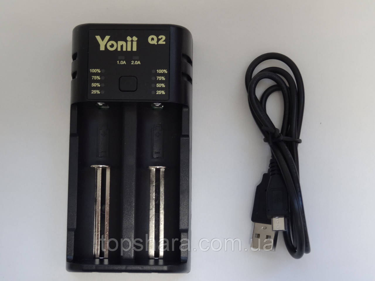 Портативний зарядний пристрій від USB для акумуляторів Smart Yunii Q2 (АА, ААА, 18650)