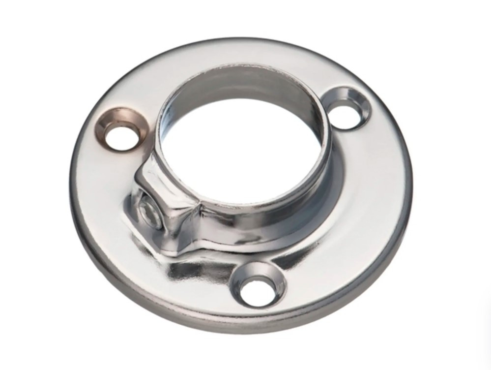 Фланець на трубу d-25 мм. з гострим гужоном хром, фото 1