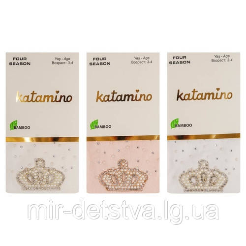 Гарні колготки для дівчаток TM Katamino оптом, Туреччина р. 1-2 (86-92 см) білий, молоко, рожевий
