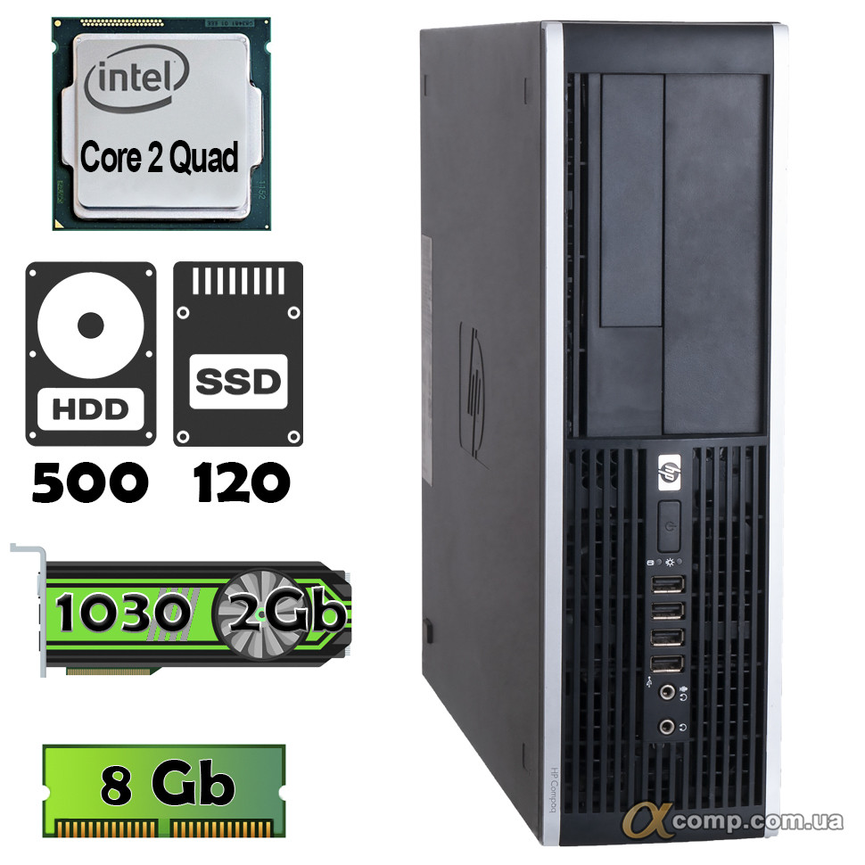 Комп'ютер HP 6000 (Core2Quad Q8200/GT1030/8Gb/500Gb) desktop БУ